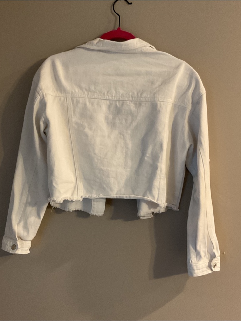 SHEIN White Cropped Denim Jacket - Picture 2 of 2